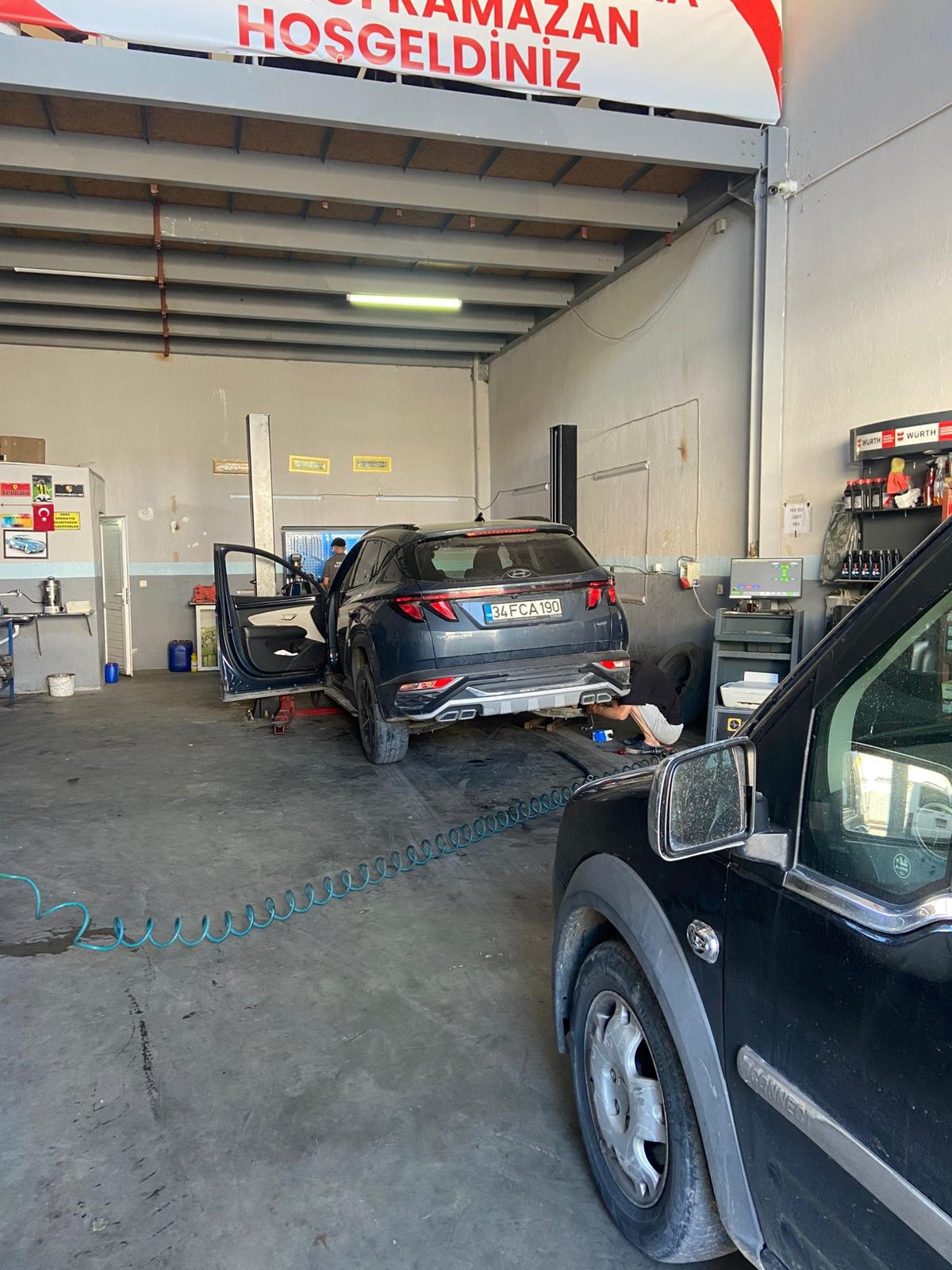 Servis sırasında araç bakımı